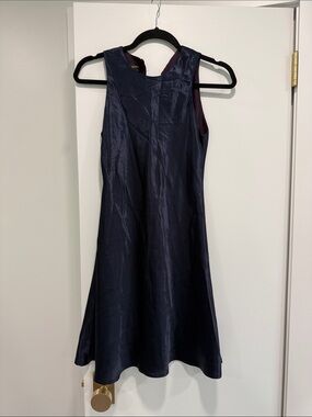 Donna Ricco satin mini dress fits XS Classic Navy A-Line Women’s Dress